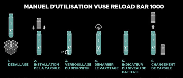 Manuel d'utilisation du Vuse reload 1000 Bar